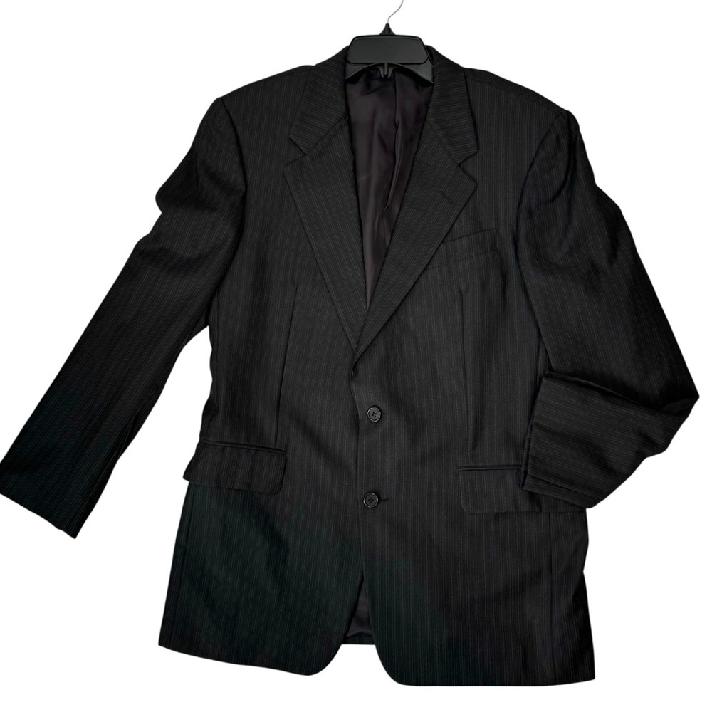 Hickey freeman Canterbury Nordstrom blazer sport coat black gray stripe wool 39R